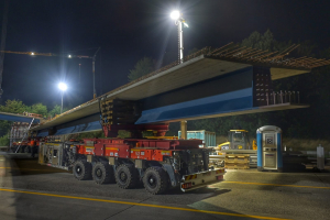 SPMT im Einsatz bei Brückenbau auf der A1