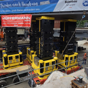 Jack-Up Hubsystem für Brückenmontage mit SPMT Modulartransporter